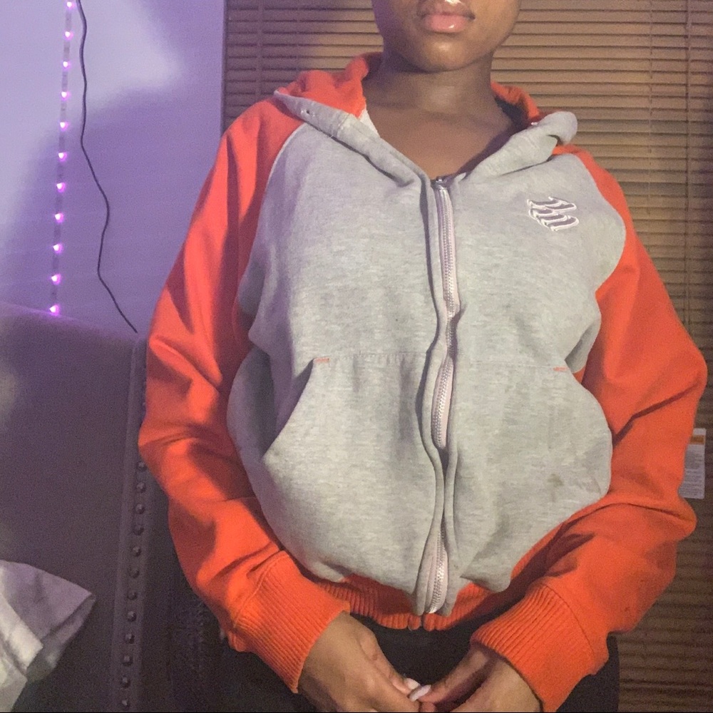 Grey and whit hoodie